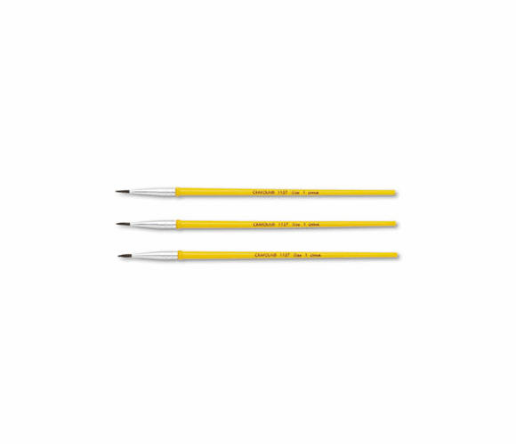 CYO051127001 Watercolor Brush Set, Size 1, Camel Hair Blend, Round, 3/Pack By BINNEY & SMITH / CRAYOLA