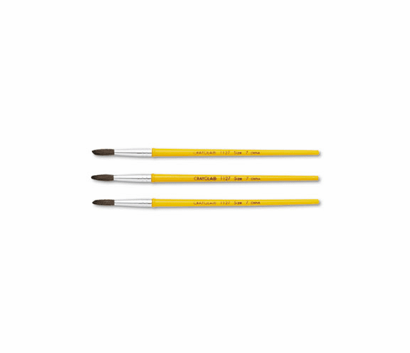 CYO051127007 Watercolor Brush Set, Size 7, Camel Hair Blend, Round, 3/Pack By BINNEY & SMITH / CRAYOLA