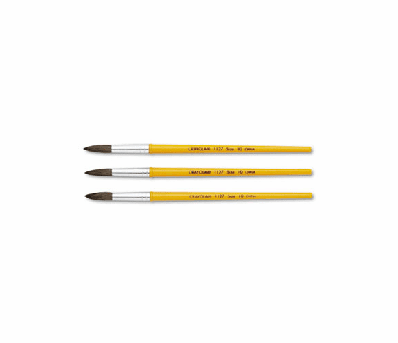 CYO051127010 Watercolor Brush Set, Size 10, Camel Hair Blend, Round, 3/Pack By BINNEY & SMITH / CRAYOLA