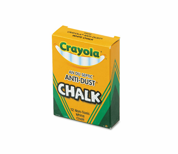 CYO501402 Nontoxic Anti-Dust Chalk, White, 12 Sticks/Box By BINNEY & SMITH / CRAYOLA