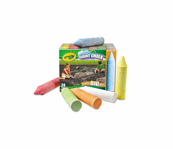 CYO511524 Giant Washable Sidewalk Chalk, Assorted Colors, 24/Box By BINNEY & SMITH / CRAYOLA