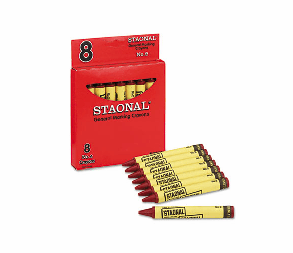 CYO5200023038 Staonal Marking Crayons, Red, 8/Box By BINNEY & SMITH / CRAYOLA