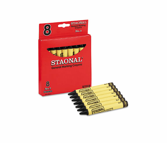 CYO5200023051 Staonal Marking Crayons, Black, 8/Box By BINNEY & SMITH / CRAYOLA