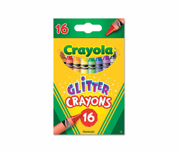 CYO523716 Glitter Crayons, 16 Colors/Box By BINNEY & SMITH / CRAYOLA