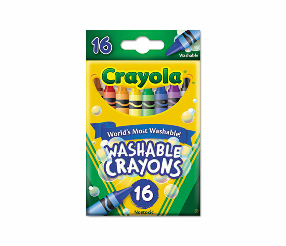CYO526916 Washable Crayons, Regular, 8 Colors, 16/Box By BINNEY & SMITH / CRAYOLA