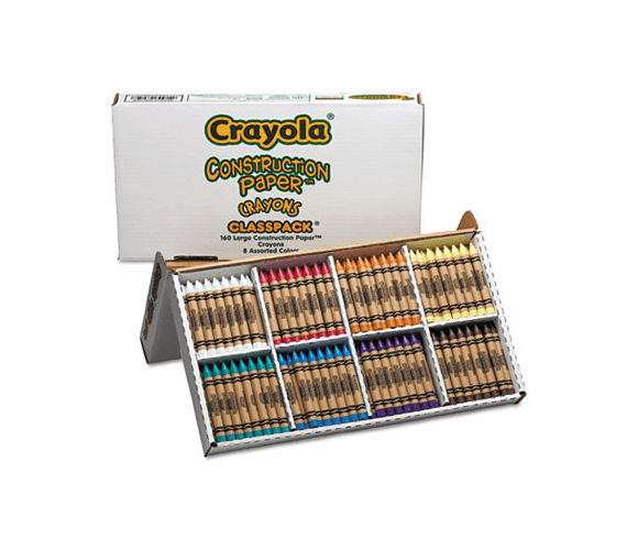 CYO528059 Construction Paper Crayons, Classpack, Wax, 20 Sets of 8 Colors,160/Pk By BINNEY & SMITH / CRAYOLA