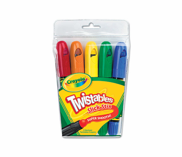 CYO529505 Twistables Slick Stix, Assorted, 5 Colors/Set By BINNEY & SMITH / CRAYOLA