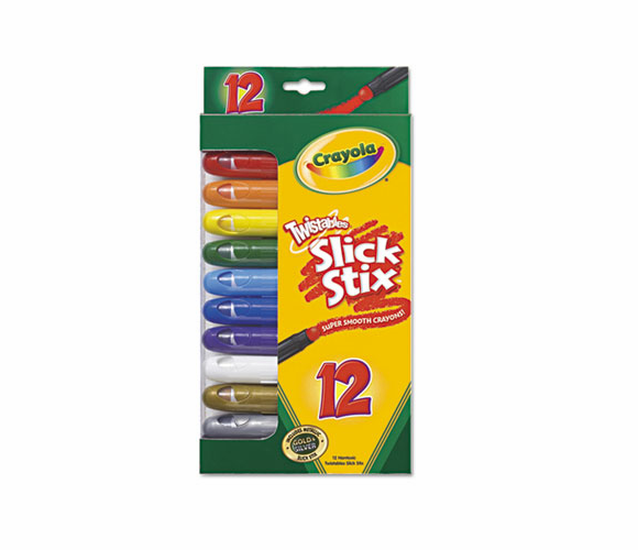 CYO529512 Twistables Slick Stix, Assorted, 12/Set By BINNEY & SMITH / CRAYOLA