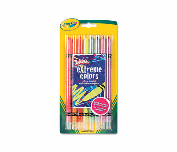CYO529738 Twistable Crayons, 8 Neon Colors/Set By BINNEY & SMITH / CRAYOLA