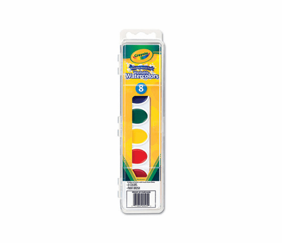 CYO530525 Washable Watercolor Paint, 8 Assorted Colors By BINNEY & SMITH / CRAYOLA