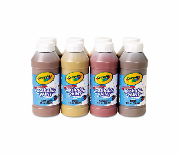 CYO54208W Multicultural Washable Paint Pack, 8 Assorted Colors, 8 oz, 8/Pack By BINNEY & SMITH / CRAYOLA