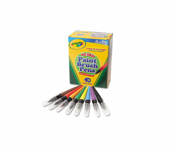 CYO546203 Washable Paint Brush Pens, 8 Assorted Colors, 40/Set By BINNEY & SMITH / CRAYOLA