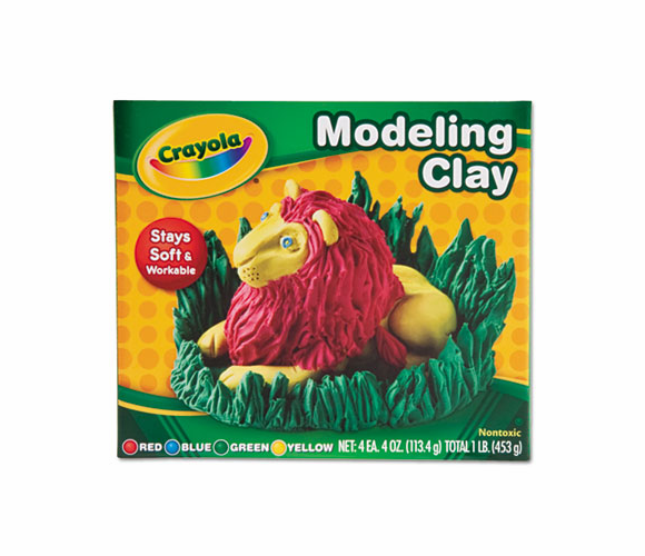 CYO570300 Modeling Clay Assortment, 1/4 lb each Blue/Green/Red/Yellow, 1 lb By BINNEY & SMITH / CRAYOLA