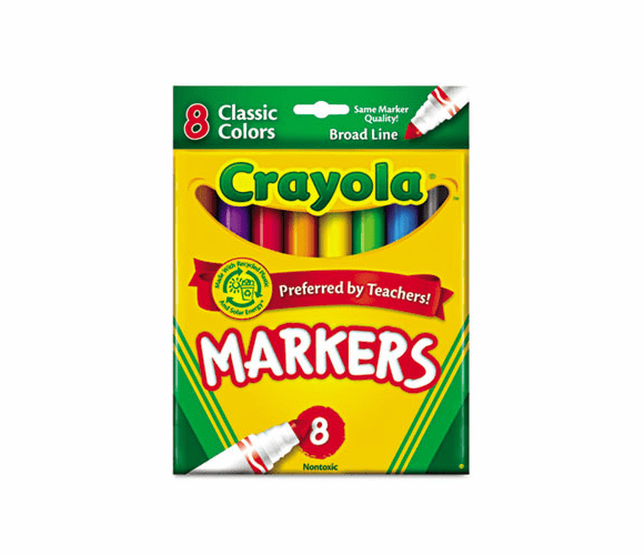 CYO587708 Non-Washable Markers, Broad Point, Classic Colors, 8/Set By BINNEY & SMITH / CRAYOLA