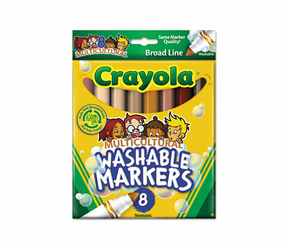 CYO587801 Washable Markers, Conical Point, Multicultural Colors, 8/Pack By BINNEY & SMITH / CRAYOLA