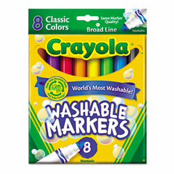 CYO587808 Washable Markers, Broad Point, Classic Colors, 8/Pack By BINNEY & SMITH / CRAYOLA