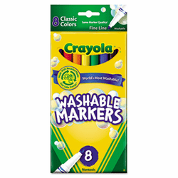 CYO587809 Washable Markers, Fine Point, Classic Colors, 8/Pack By BINNEY & SMITH / CRAYOLA