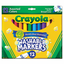 CYO587812 Washable Markers, Broad Point, Classic Colors, 12/Set By BINNEY & SMITH / CRAYOLA