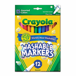 CYO587813 Washable Markers, Fine Point, Classic Colors, 12/Set By BINNEY & SMITH / CRAYOLA