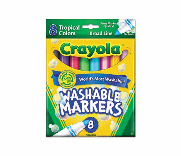 CYO587816 Washable Markers, Conical Point, Tropical Colors, 8/Set By BINNEY & SMITH / CRAYOLA