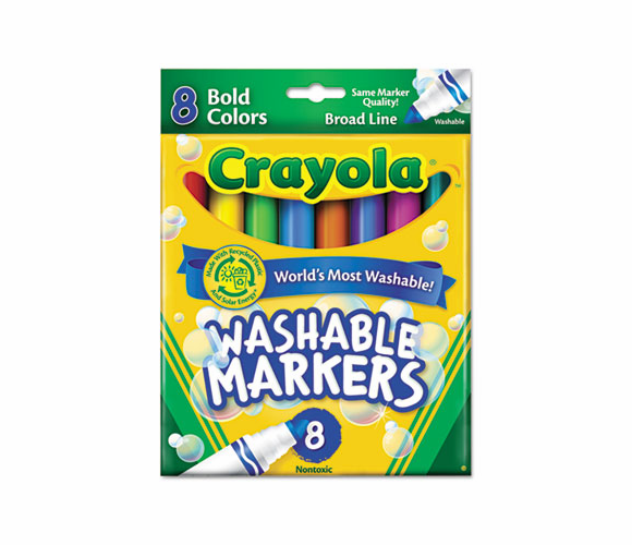 CYO587832 Washable Markers, Broad Point, Bold Colors, 8/Set By BINNEY & SMITH / CRAYOLA