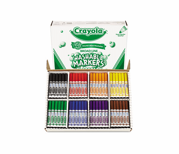 CYO588200 Washable Classpack Markers, Broad Point, Assorted, 200/Pack By BINNEY & SMITH / CRAYOLA