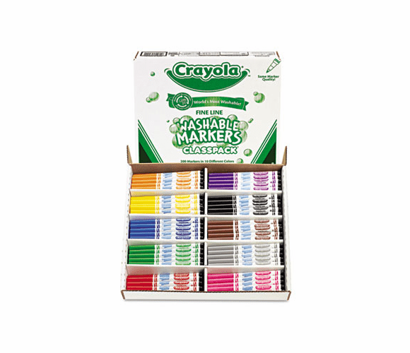 CYO588211 Washable Classpack Markers, Fine Point, Eight Assorted, 200/Pack By BINNEY & SMITH / CRAYOLA