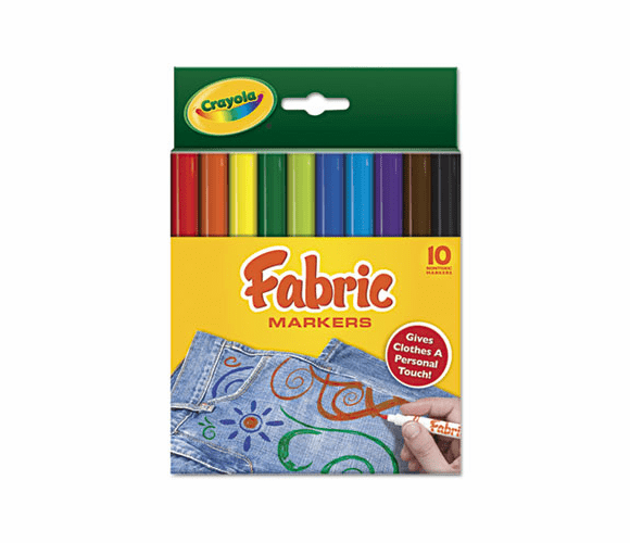 CYO588623 Fabric Markers, Ten Assorted Bright Colors, 10/Box By BINNEY & SMITH / CRAYOLA