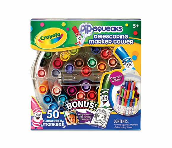 CYO588750 Pip-Squeaks Telescoping Marker Tower, Assorted Colors, 50/Set By BINNEY & SMITH / CRAYOLA