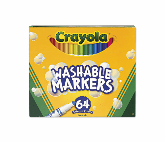 CYO588764 Pip-Squeaks Skinnies Washable Markers, 64 Colors, 64/Box By BINNEY & SMITH / CRAYOLA