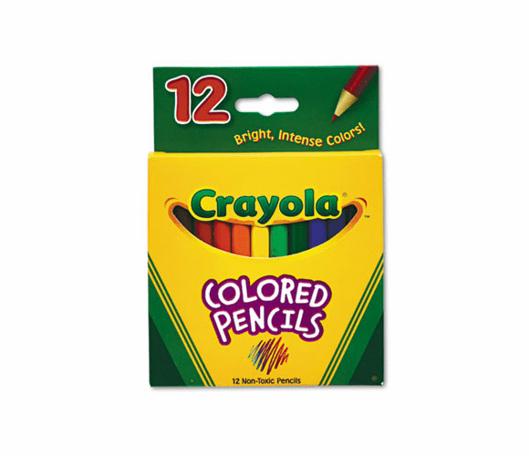 CYO684112 Short Barrel Colored Woodcase Pencils, 3.3 mm, 12 Assorted Colors/Set By BINNEY & SMITH / CRAYOLA