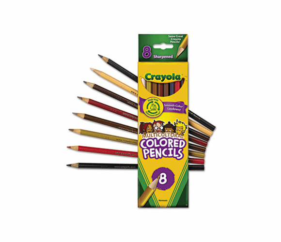 CYO684208 Multicultural Colored Woodcase Pencils, 3.3 mm, 8 Assorted Colors/Set By BINNEY & SMITH / CRAYOLA