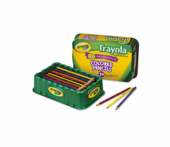 CYO688054 Colored Wood Pencil Trayola, 3.3 mm, 9 Assorted Colors, 54 Pencils/Set By BINNEY & SMITH / CRAYOLA