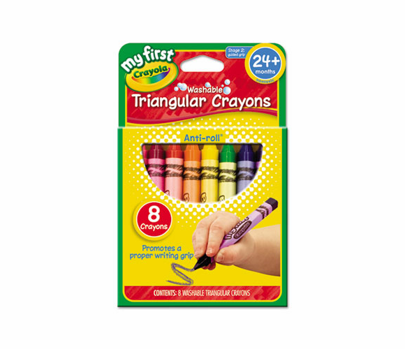 CYO811308 My First Washable Triangular Crayons, Wax, 8/Pk By BINNEY & SMITH / CRAYOLA