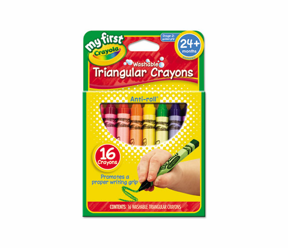 CYO811316 My First Washable Triangular Crayons, Wax,16/Pk By BINNEY & SMITH / CRAYOLA