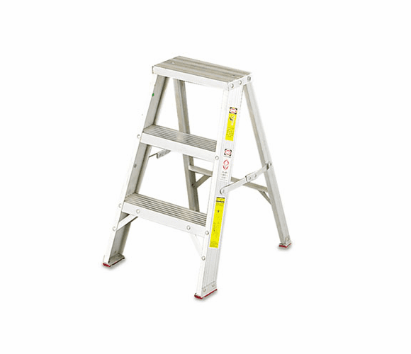 DADL231102 #429 Aluminum Two-Step Stool w/Side Locks, 16-3/8w x 20 Spread x 24h By LOUISVILLE