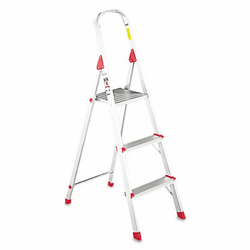 DADL234603 #566 Three Foot Folding Aluminum Euro Platform Ladder, Red By LOUISVILLE