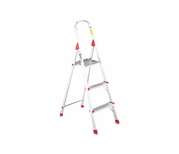DADL234603 #566 Three Foot Folding Aluminum Euro Platform Ladder, Red By LOUISVILLE