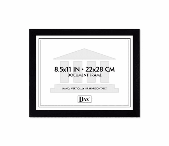 DAX1826N3T Solid Wood Photo/Document Frame, Easel Back, 8-1/2 x 11, Black By DAX MANUFACTURING INC.