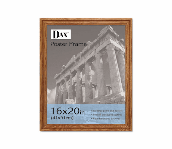 DAX2856V1X Plastic Poster Frame, Traditional w/Plexiglas Window, 16 x 20, Medium Oak By DAX MANUFACTURING INC.