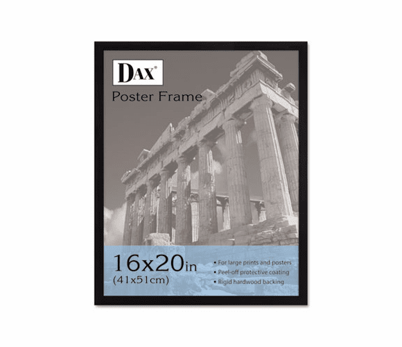 DAX2860V2X Flat Face Wood Poster Frame w/Plexiglas Window, 16 x 20, Black By DAX MANUFACTURING INC.