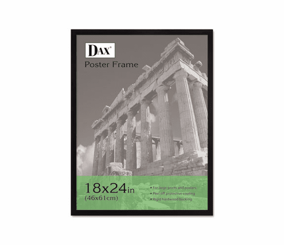 DAX2860W2X Flat Face Wood Poster Frame w/Plexiglas Window, 18 x 24, Black By DAX MANUFACTURING INC.