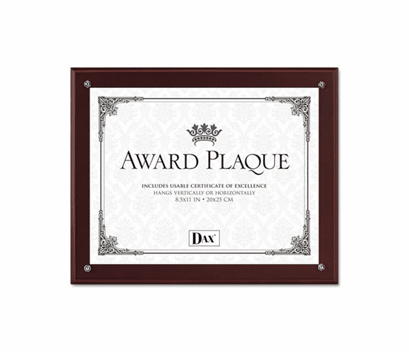 DAXN100MT Plaque-In-An-Instant Kit w/Certificates/Mats, Wood/Acrylic 10-1/2 x 13, Mahogany By DAX MANUFACTURING INC.