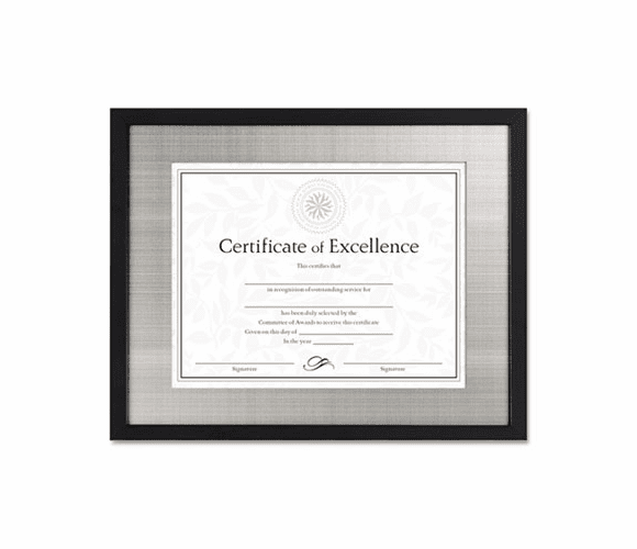 DAXN15788ST Contemporary Wood Document/Certificate Frame, Silver Metal Mat, 11 x 14, Black By DAX MANUFACTURING INC.