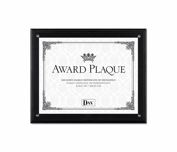 DAXN15908NT Award Plaque, Wood/Acrylic Frame, fits up to 8-1/2 x 11, Black By DAX MANUFACTURING INC.