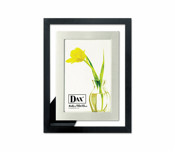 DAXN1858G4T Upper West Side Float Frame, Black/Brushed Aluminum, Wood, 4 x 6 By DAX MANUFACTURING INC.