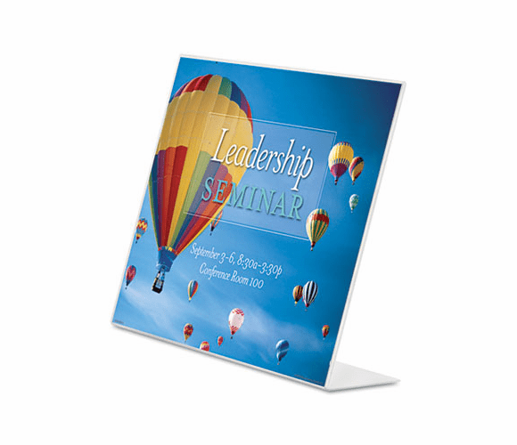 DAXN270985HT Slanted Sign Holder, Horizontal, 11 x 8 1/2, Clear By DAX MANUFACTURING INC.