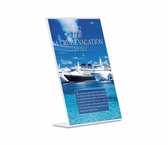 DAXN270985VT Slanted Sign Holder, Vertical 8 /12 x 11, Clear By DAX MANUFACTURING INC.