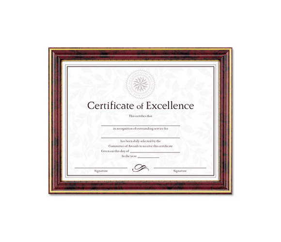 DAXN2709N7T Gold-Trimmed Document Frame w/Certificate, Wood, 8-1/2 x 11, Mahogany By DAX MANUFACTURING INC.