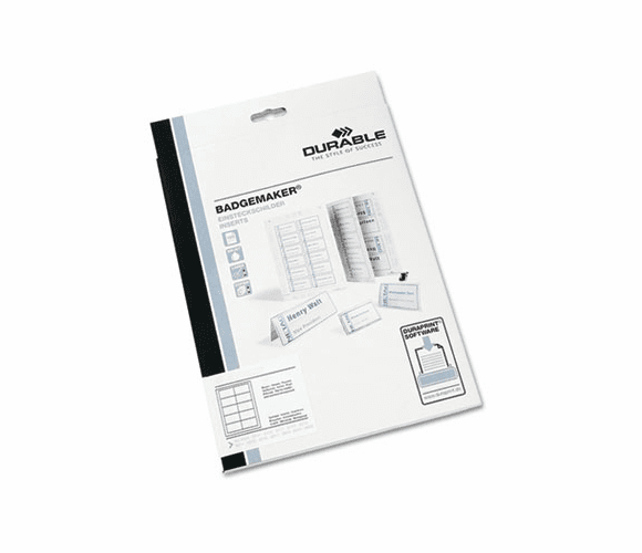 DBL145502 Click-Fold Convex Name Badge Inserts, 3 9/16 x 2 1/8, White, 200/Pack By DURABLE OFFICE PRODUCTS CORP.